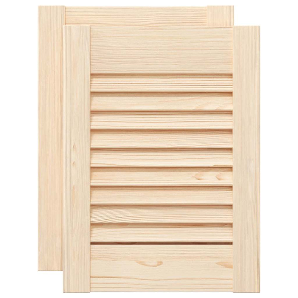 Vidaxl kastdeuren met lamellen 2 st 39,5x29,5 cm massief grenenhout