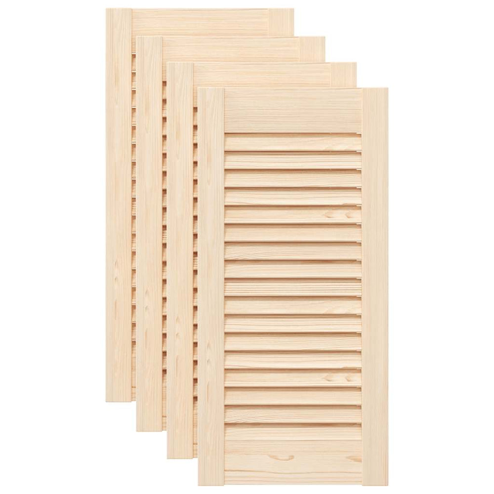 Vidaxl kastdeuren met lamellen 4 st 61,5x29,5 cm massief grenenhout