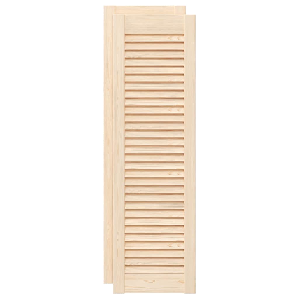 Vidaxl kastdeuren met lamellen 2 st 99x29,5 cm massief grenenhout