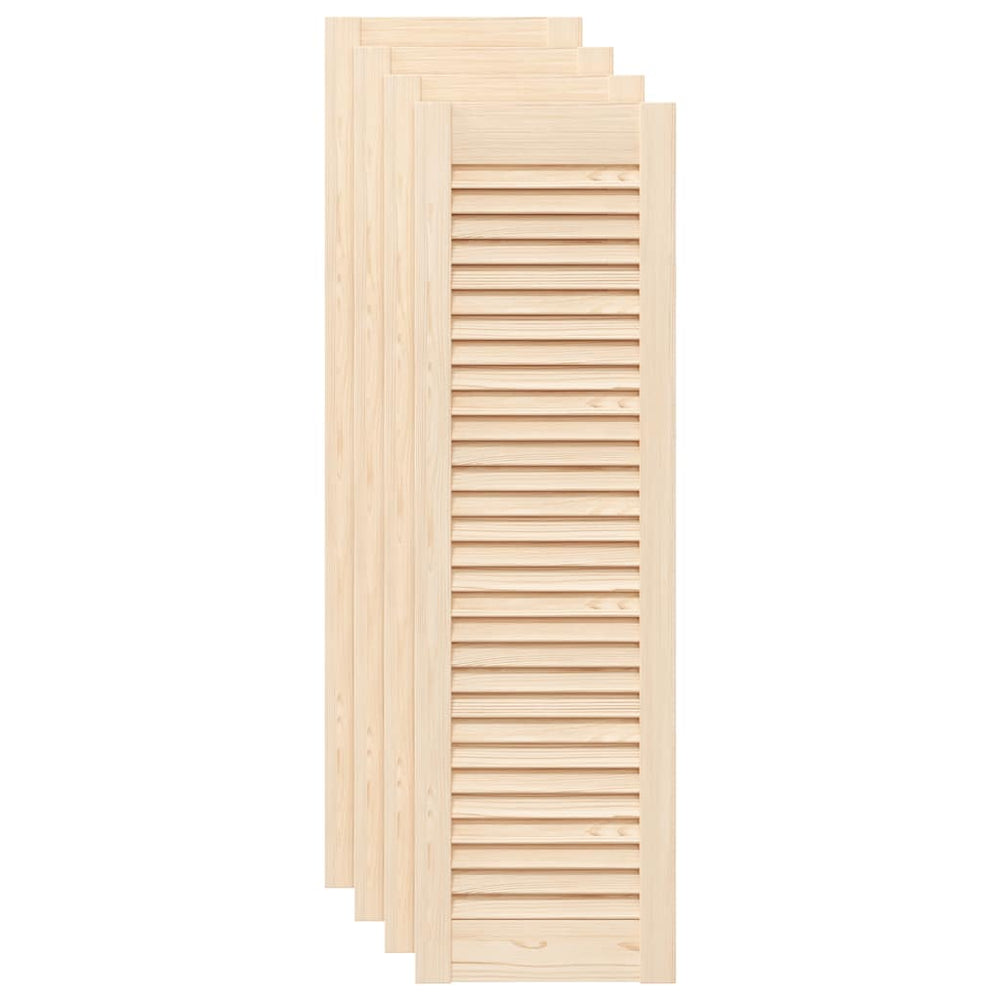 Vidaxl kastdeuren met lamellen 4 st 99x29,5 cm massief grenenhout