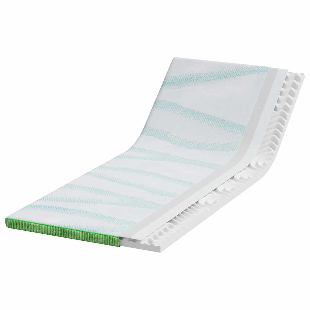 Vidaxl matrastopper wit en groen 70 x 200 cm jacquard stof
