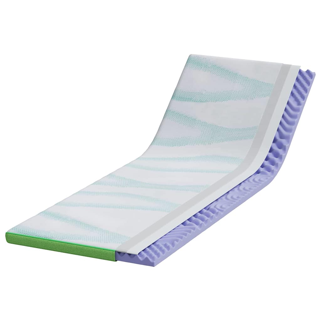 Vidaxl matrastopper wit en groen 70 x 200 cm jacquard stof
