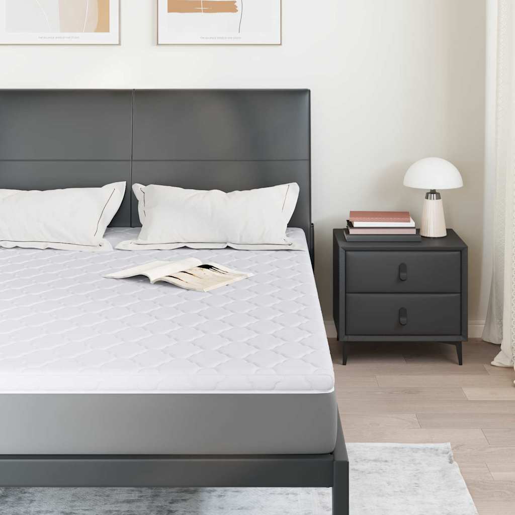 Vidaxl kokos topper wit 140 x 190 cm jacquard stof