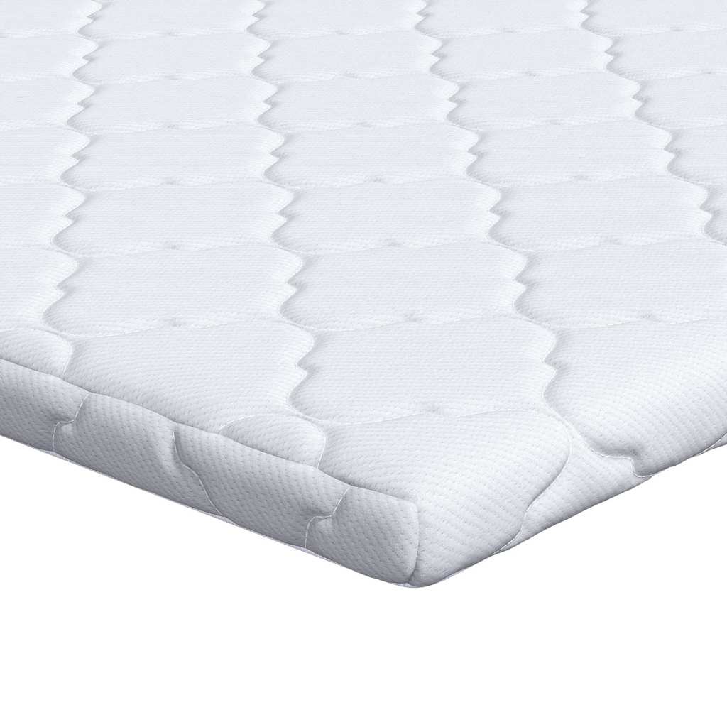 Vidaxl kokos topper wit 180 x 200 cm jacquard stof