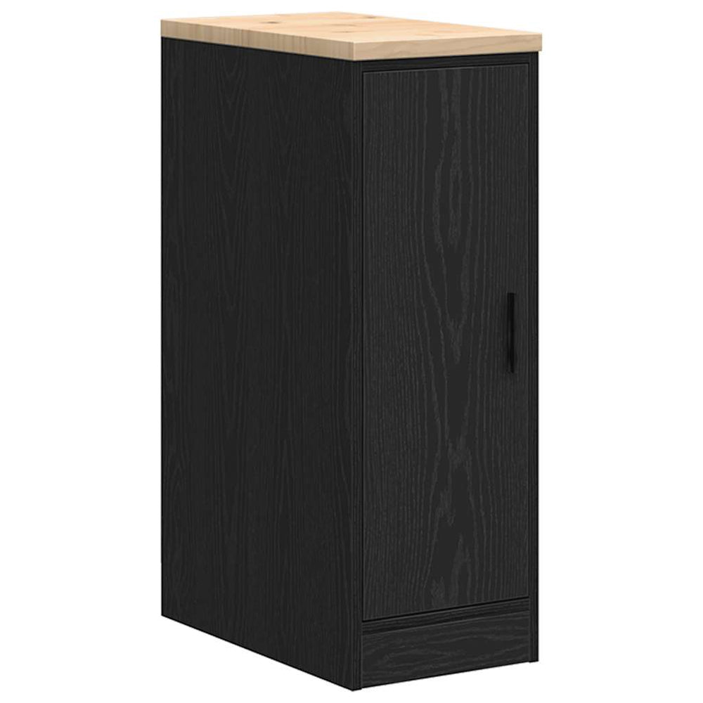 Vidaxl garagekast 30x51x85 cm massief grenenhout zwart