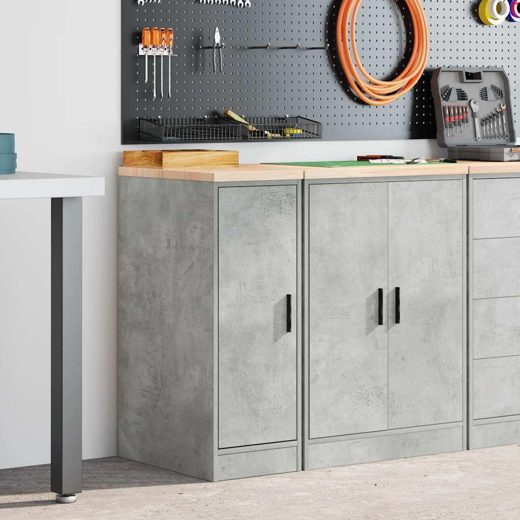 Vidaxl garagekast 30x51x85 cm massief grenenhout betongrijs
