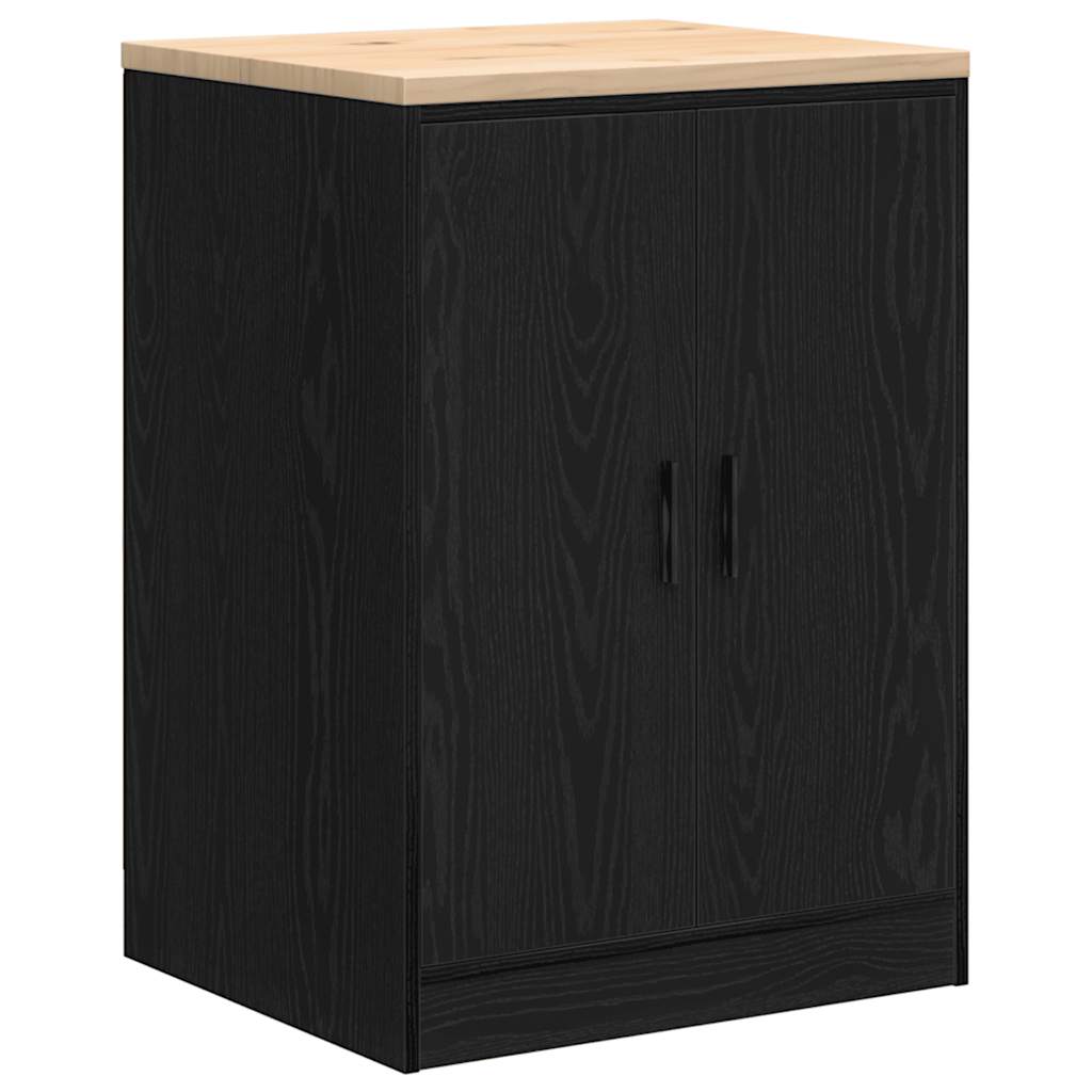 Vidaxl garagekast 60x51x85 cm massief grenenhout zwart