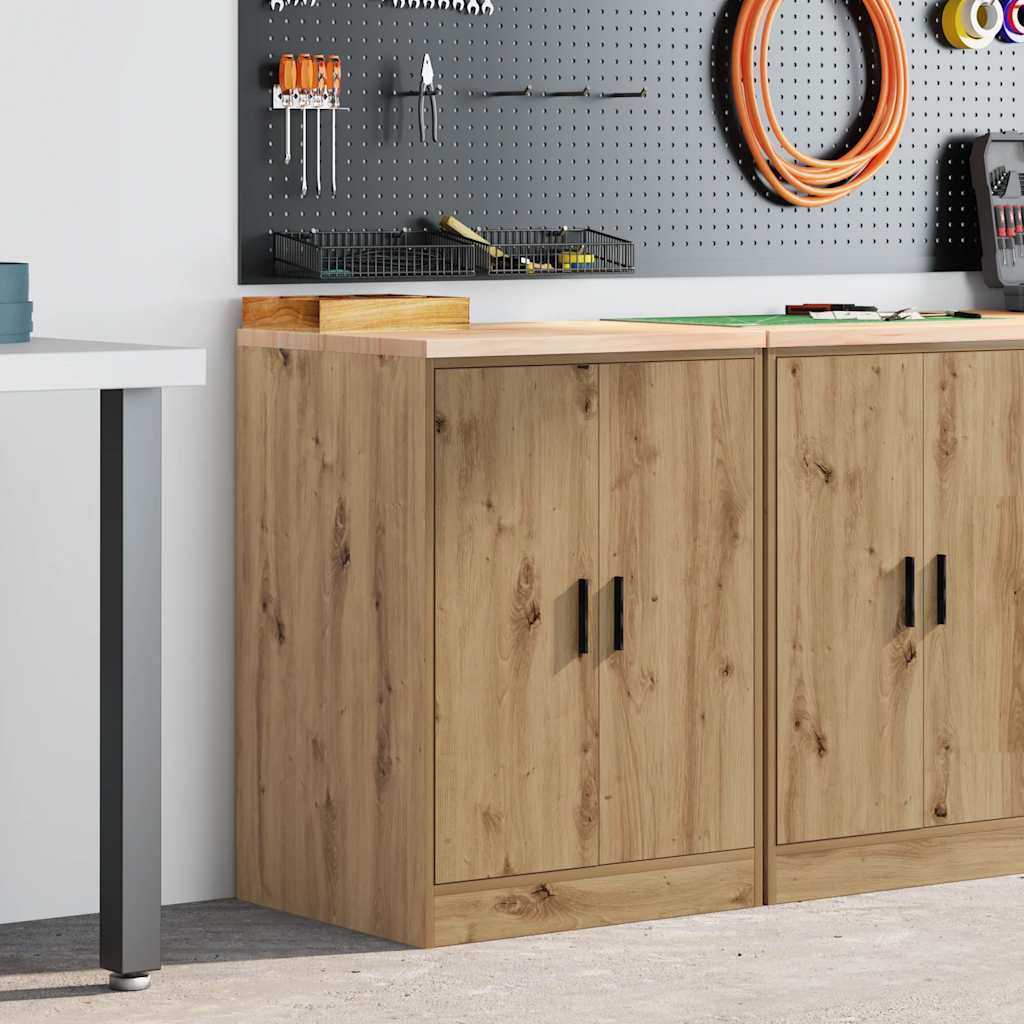 Vidaxl garagekast 60x51x85 cm massief grenenhout artisan eikenkleurig