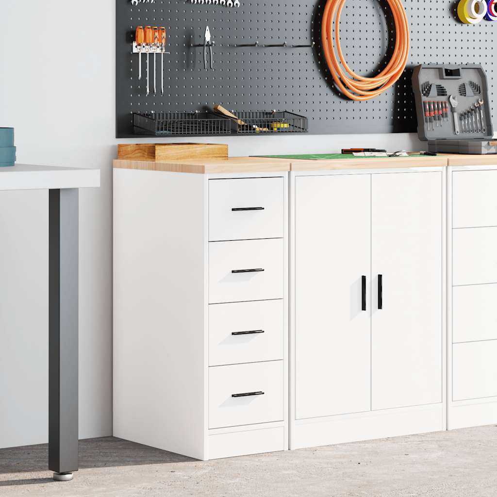 Vidaxl garagekast 30x51x85 cm massief grenenhout wit