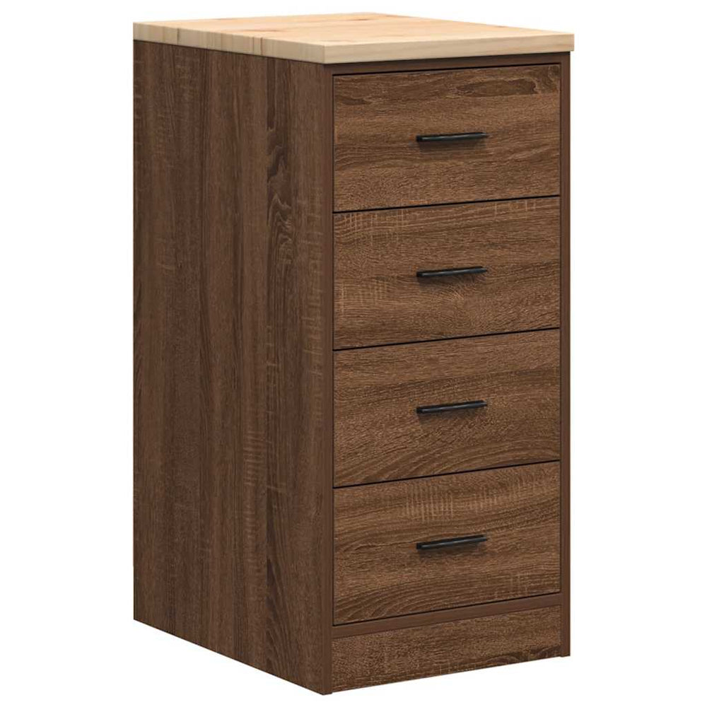 Vidaxl garagekast 40x51x85 cm massief grenenhout bruin eikenkleurig