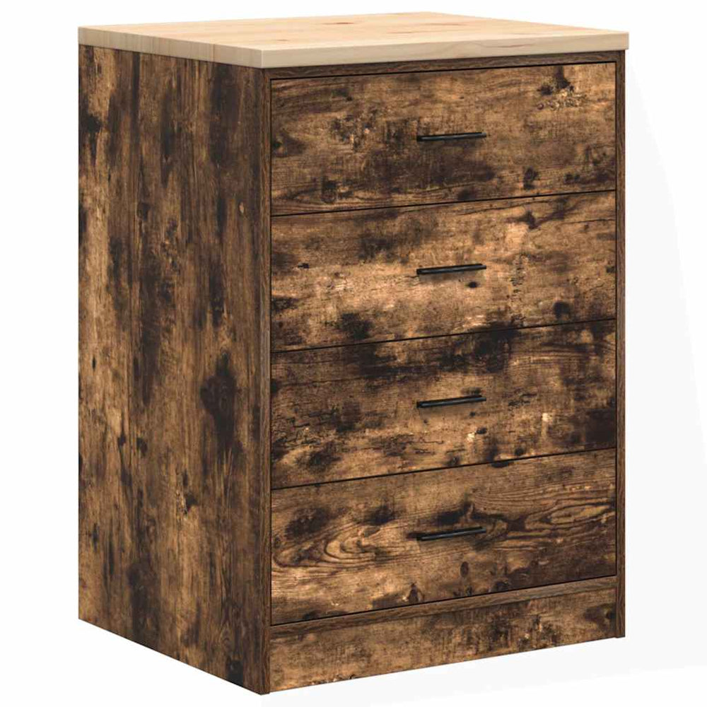 Vidaxl garagekast 60x51x85 cm massief grenenhout gerookt eiken