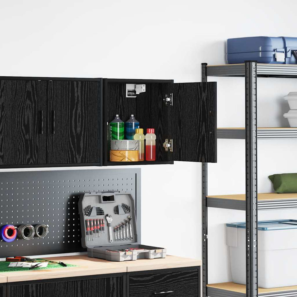 Vidaxl garagewandkast spaanplaat zwart