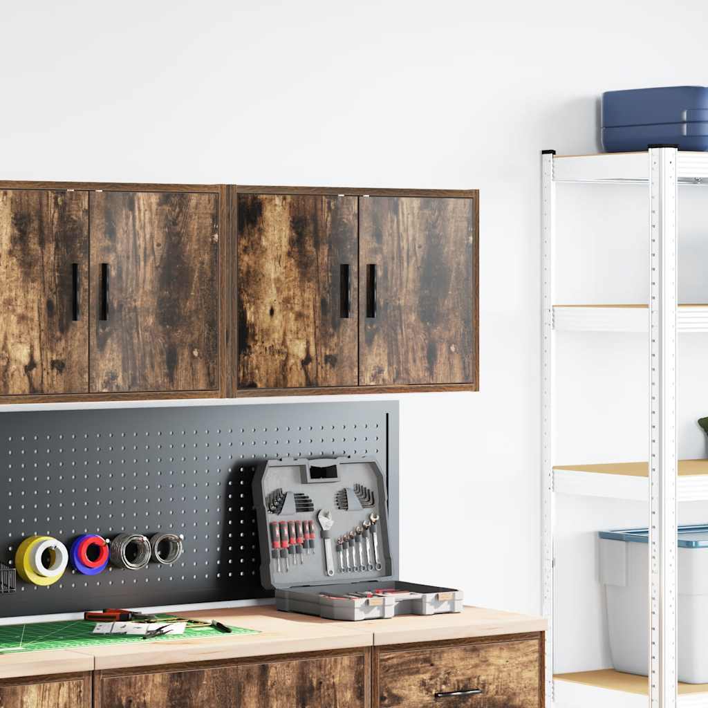 Vidaxl garagewandkast bewerkt hout gerookt eiken