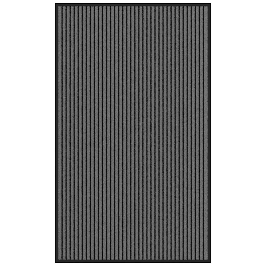 Vidaxl deurmat 90x150 cm gestreept 90x150 cm zwart en grijs