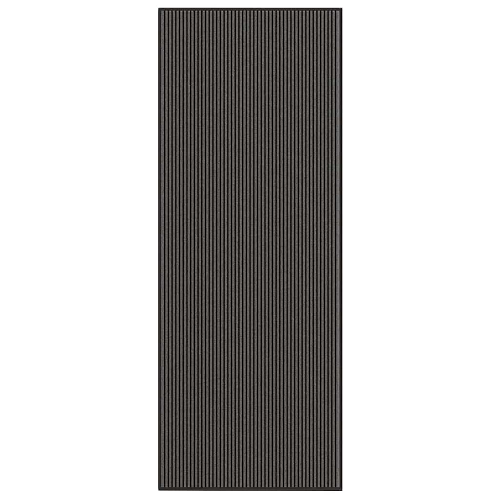 Vidaxl deurmat 115x300 cm gestreept zwart en grijs