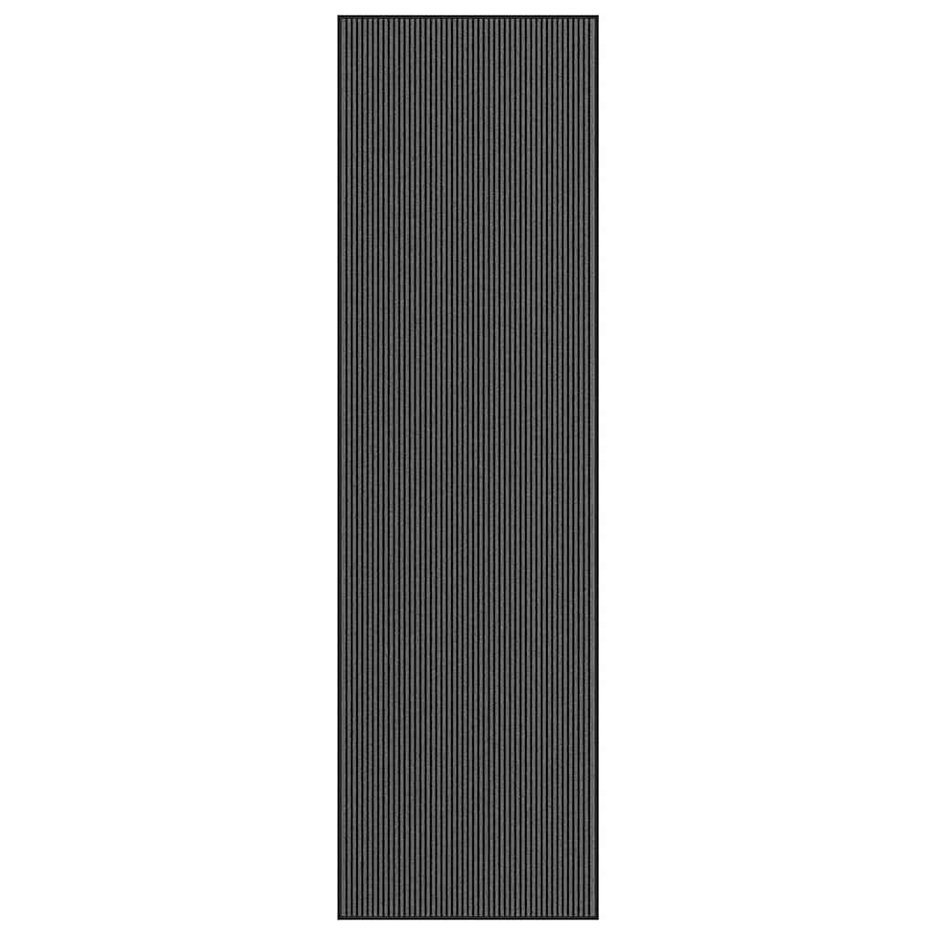 Vidaxl deurmat 115x400 cm gestreept 115x400 cm zwart en grijs