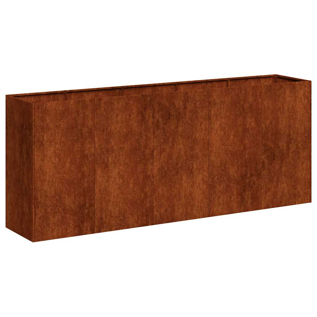 Vidaxl plantenbak roestig 200x40x80 cm weervast staal