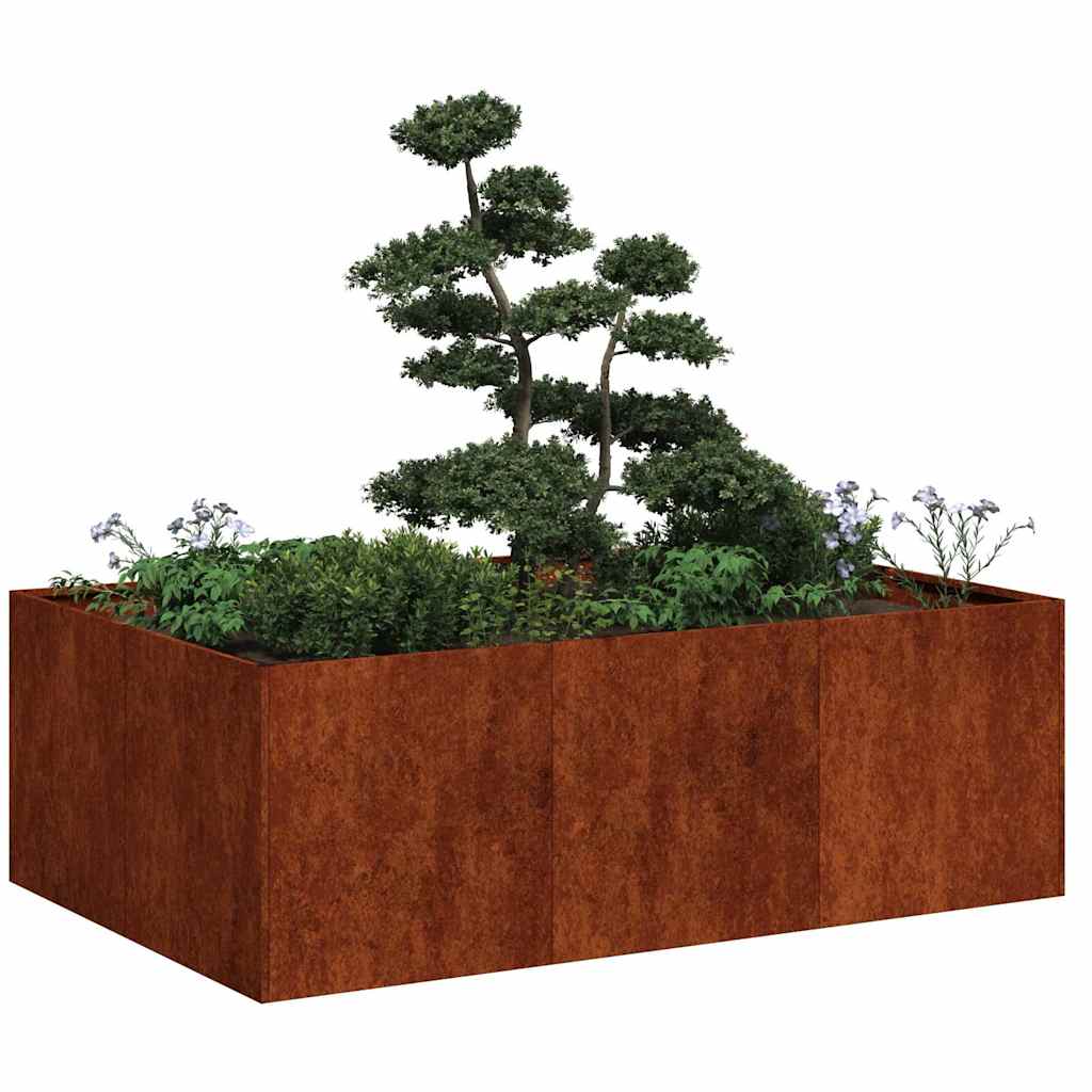 Vidaxl plantenbak roestig 120x80x40 cm weervast staal