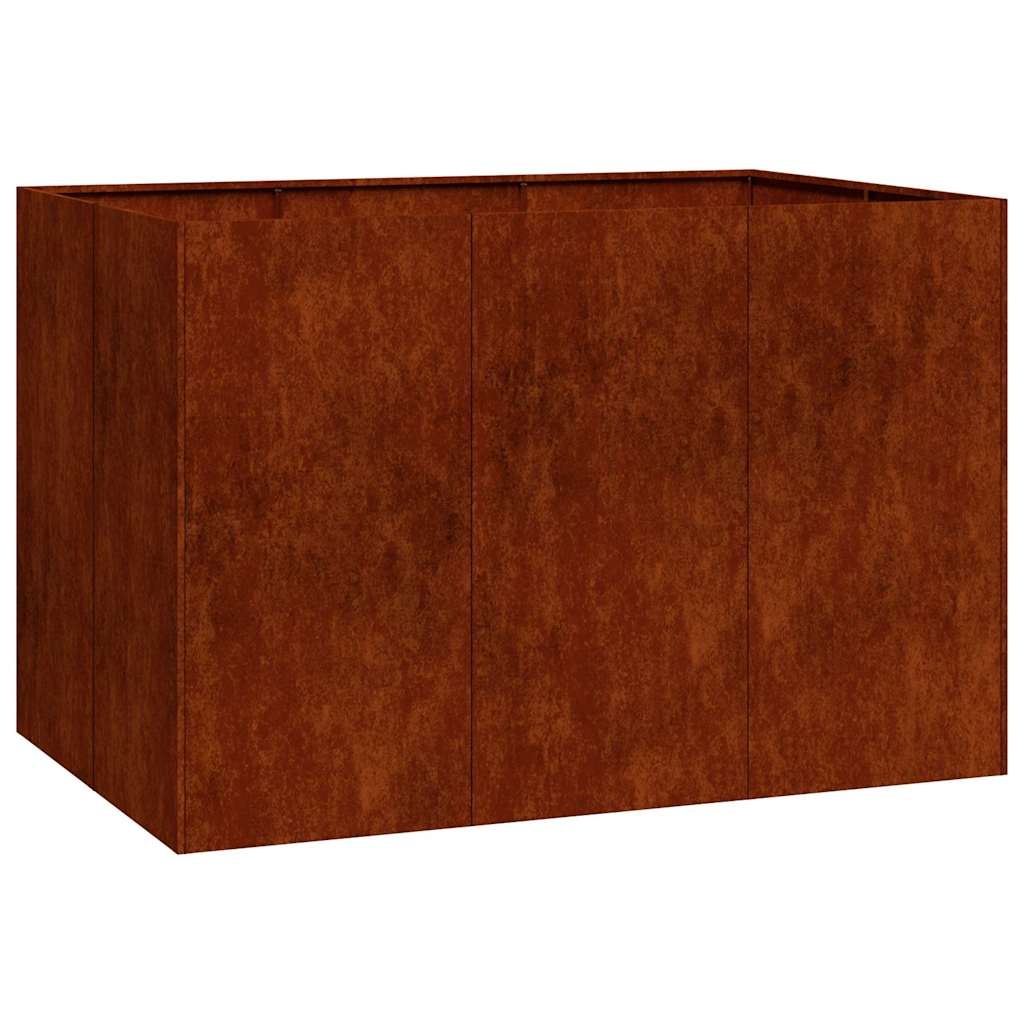 Vidaxl plantenbak roestig 120x80x80 cm weervast staal