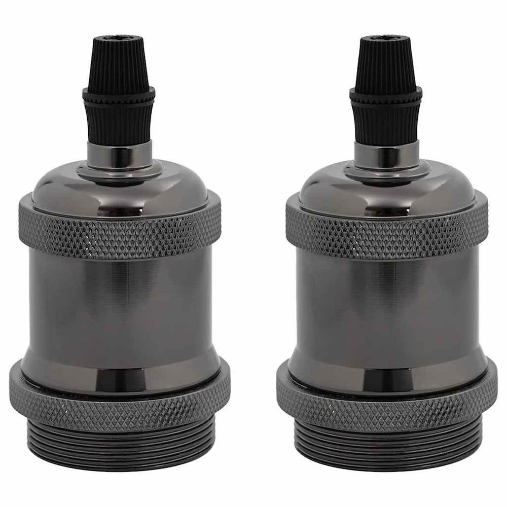 Vidaxl lamphouders 2 st glanzend zwart e27