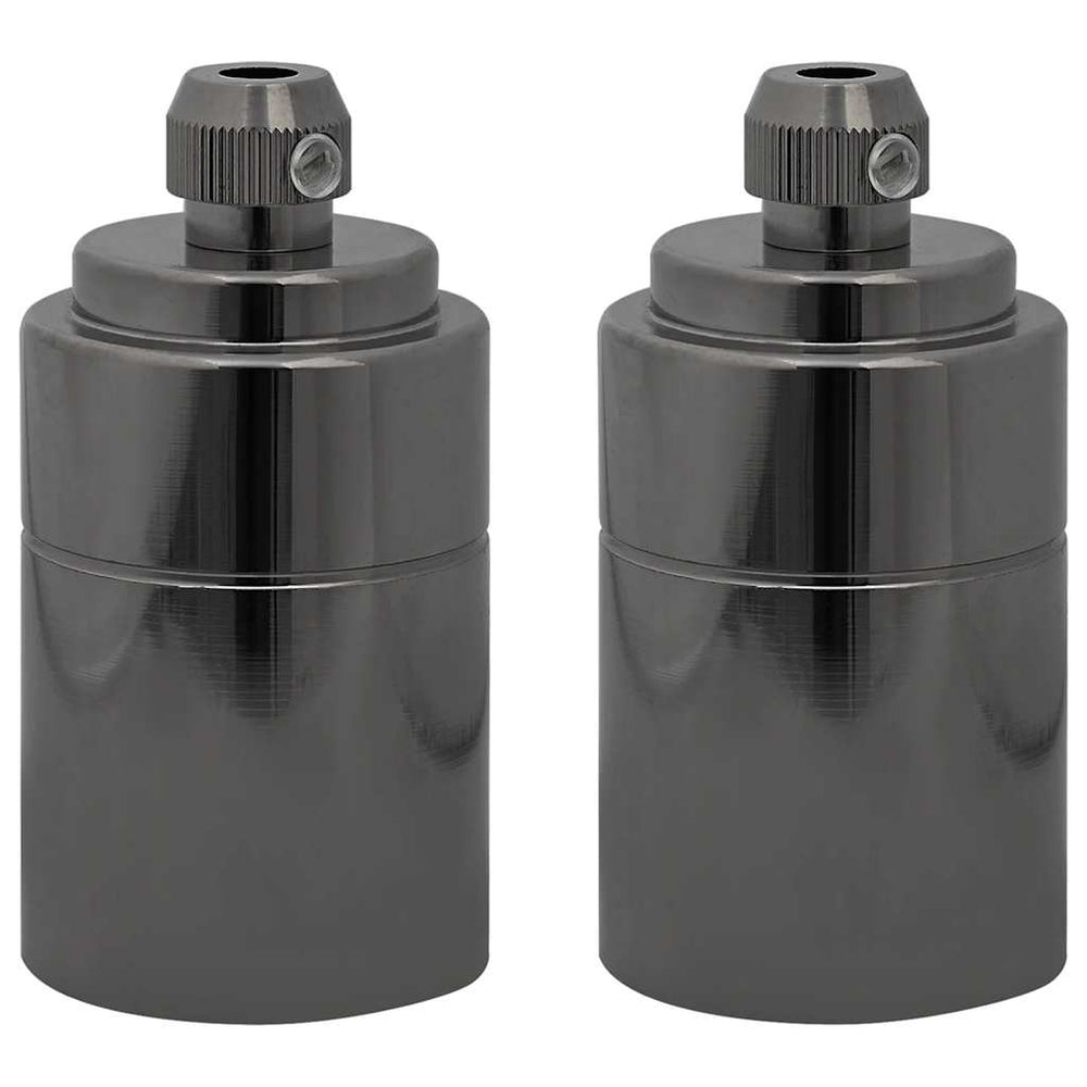 Vidaxl lamphouders 2 st glanzend zwart e27