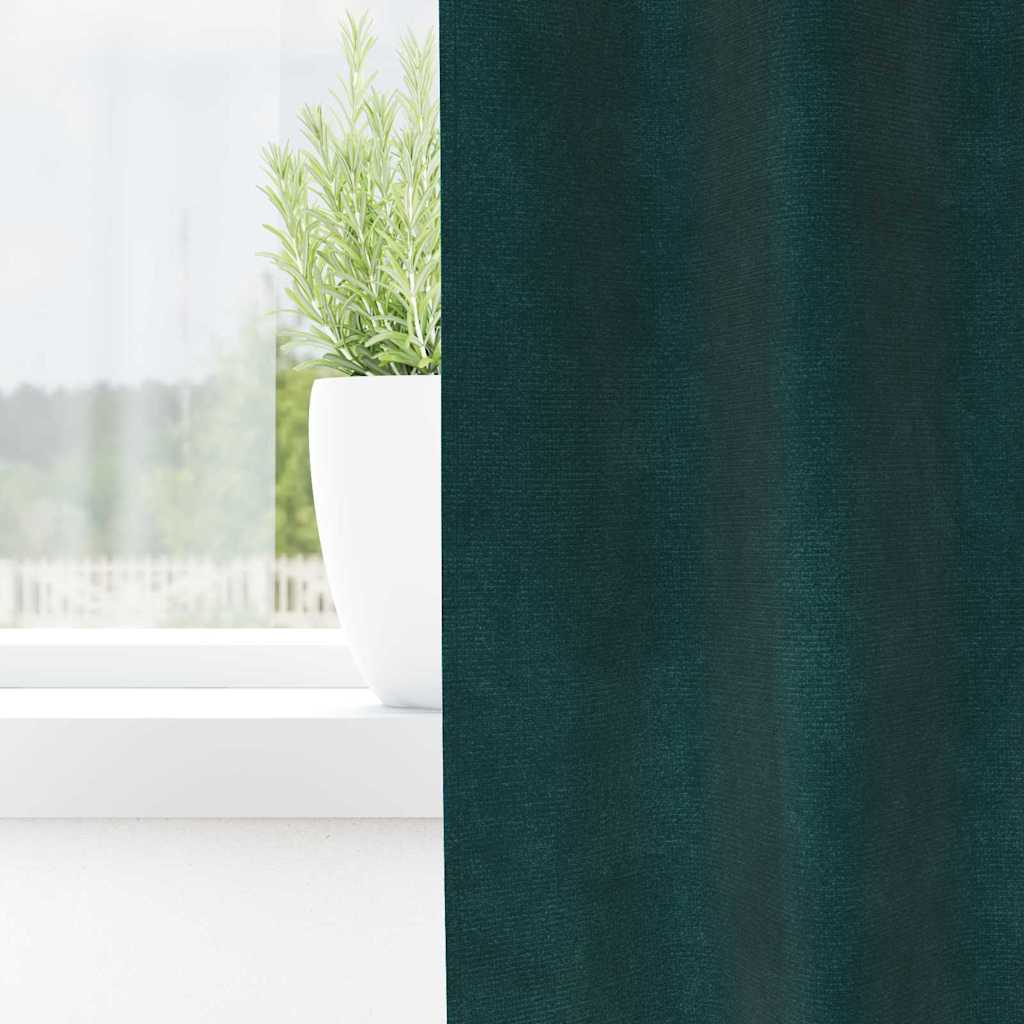 Vidaxl verduisterende gordijnen 2 pcs donkergroen 140 x 175 cm fluweel