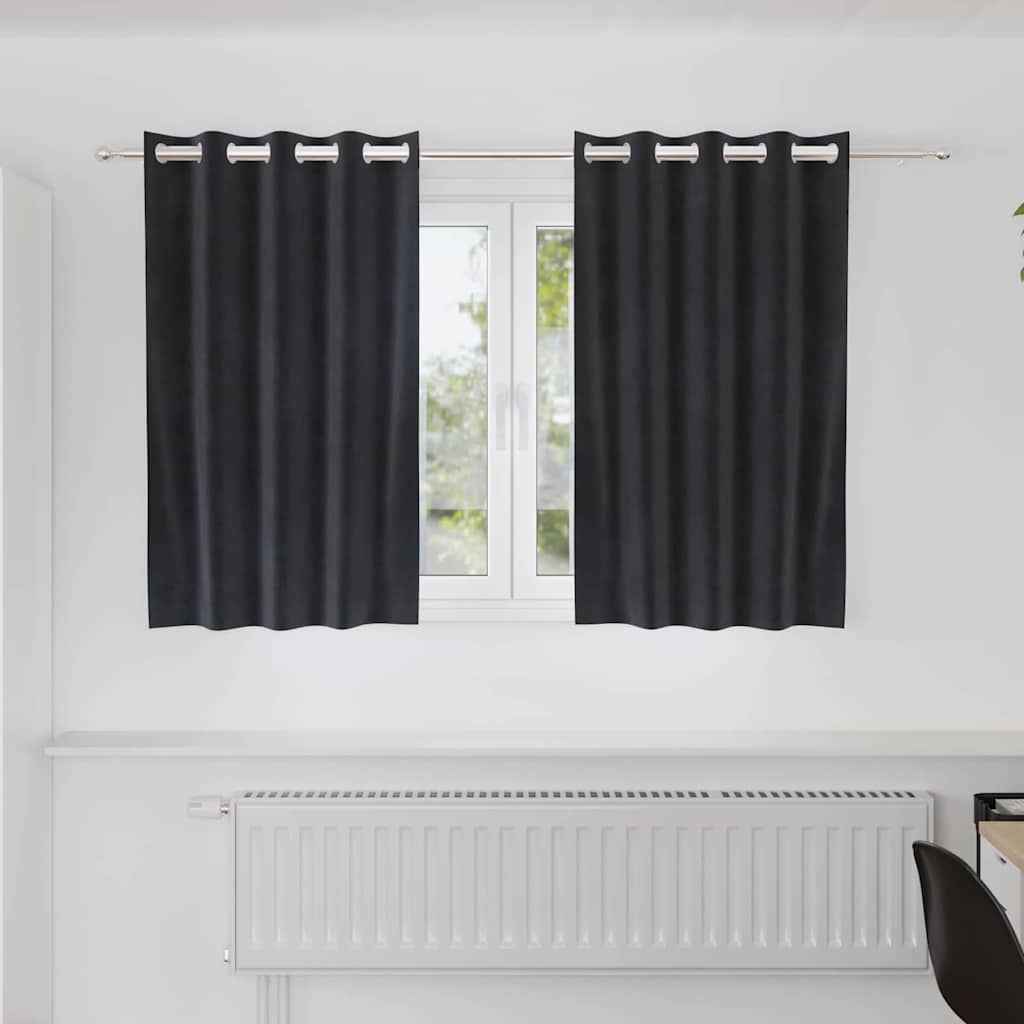 Vidaxl gordijnen 2 st donkergrijs 140 x 140 cm fluweel