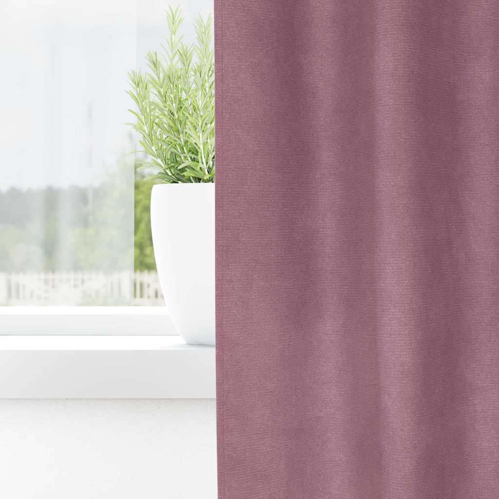 Vidaxl verduisterende gordijnen 2 pcs donkerroze 140 x 245 cm fluweel