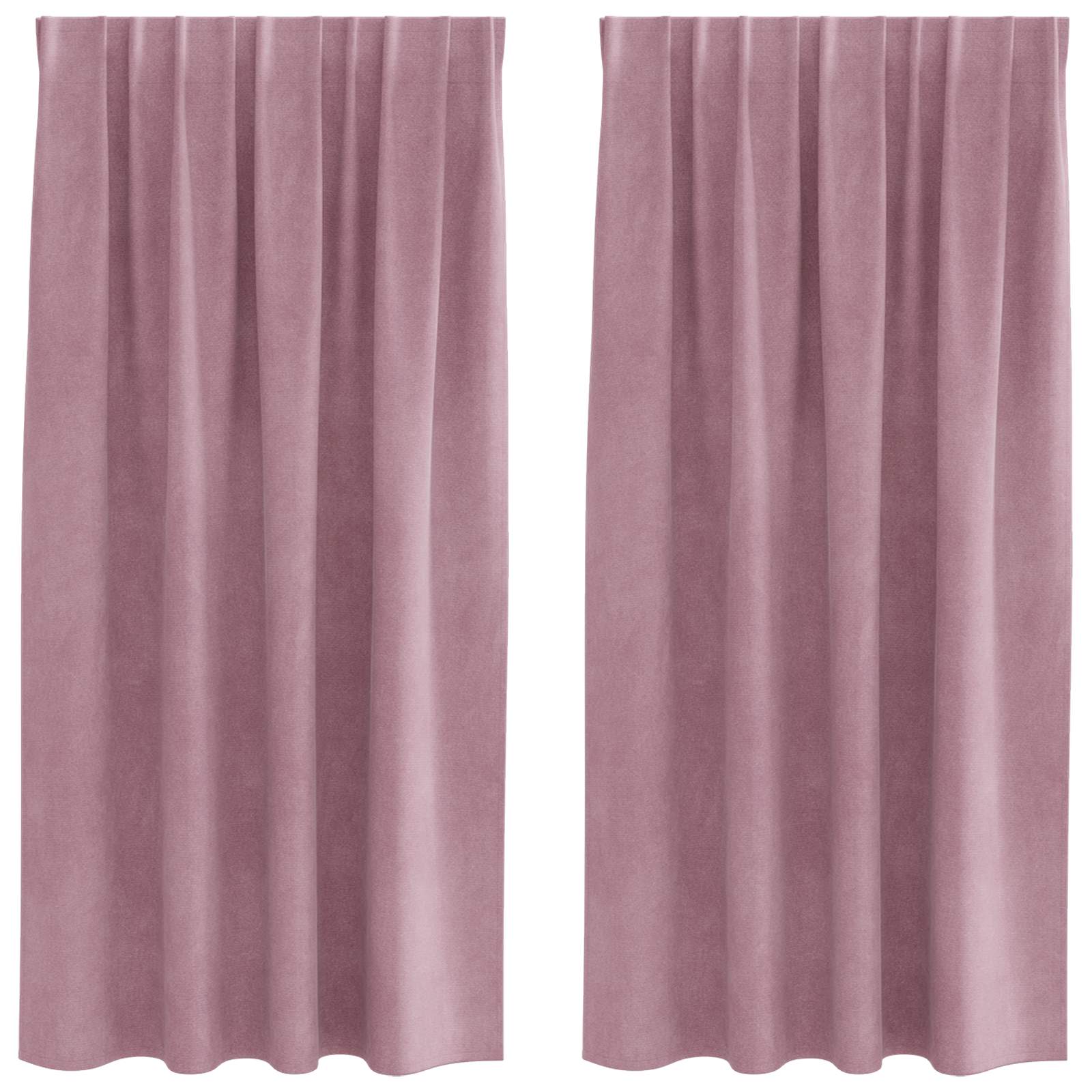 Vidaxl verduisterende gordijnen 2 pcs donkerroze 140 x 175 cm fluweel