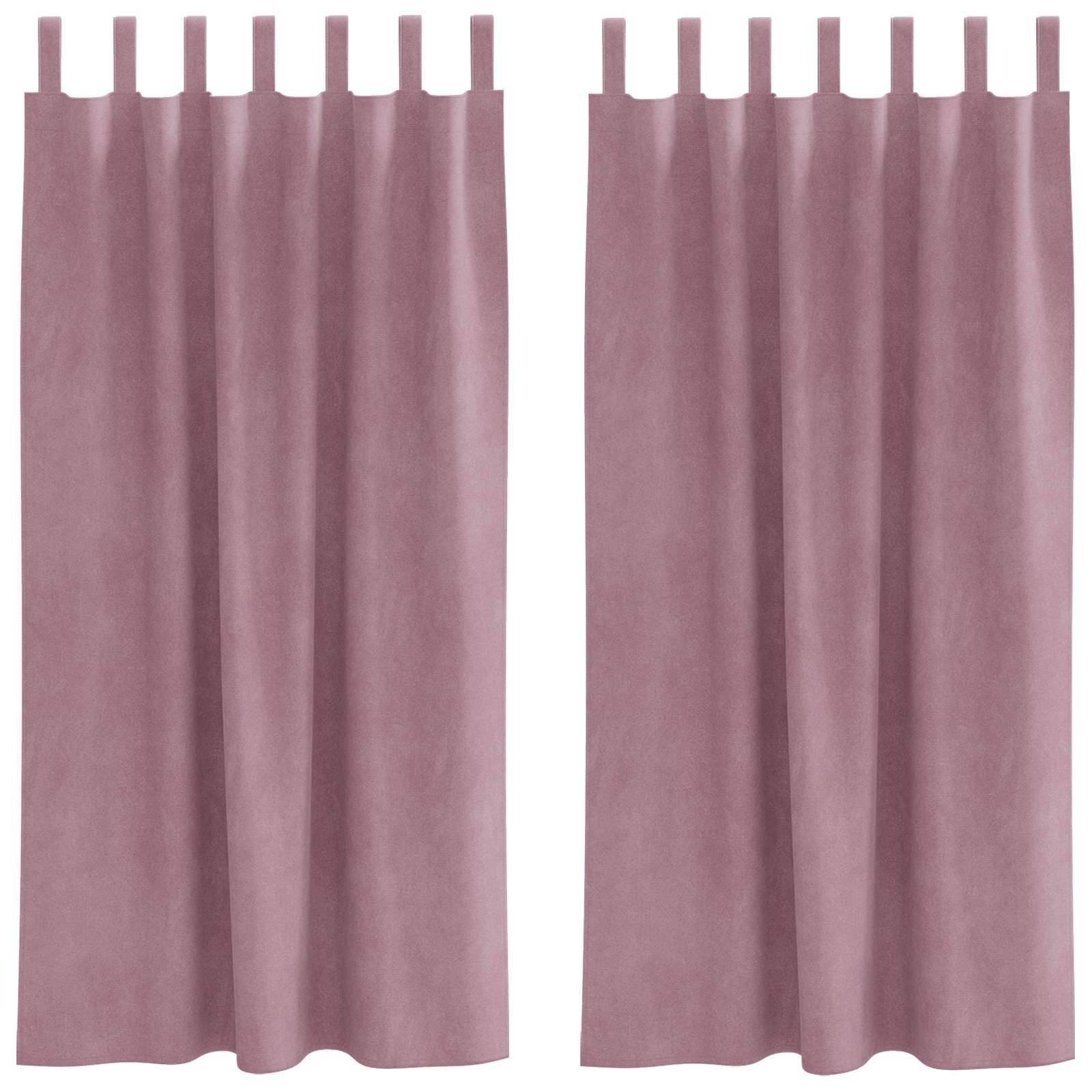 Vidaxl verduisterende gordijnen 2 pcs donkerroze 140 x 175 cm fluweel