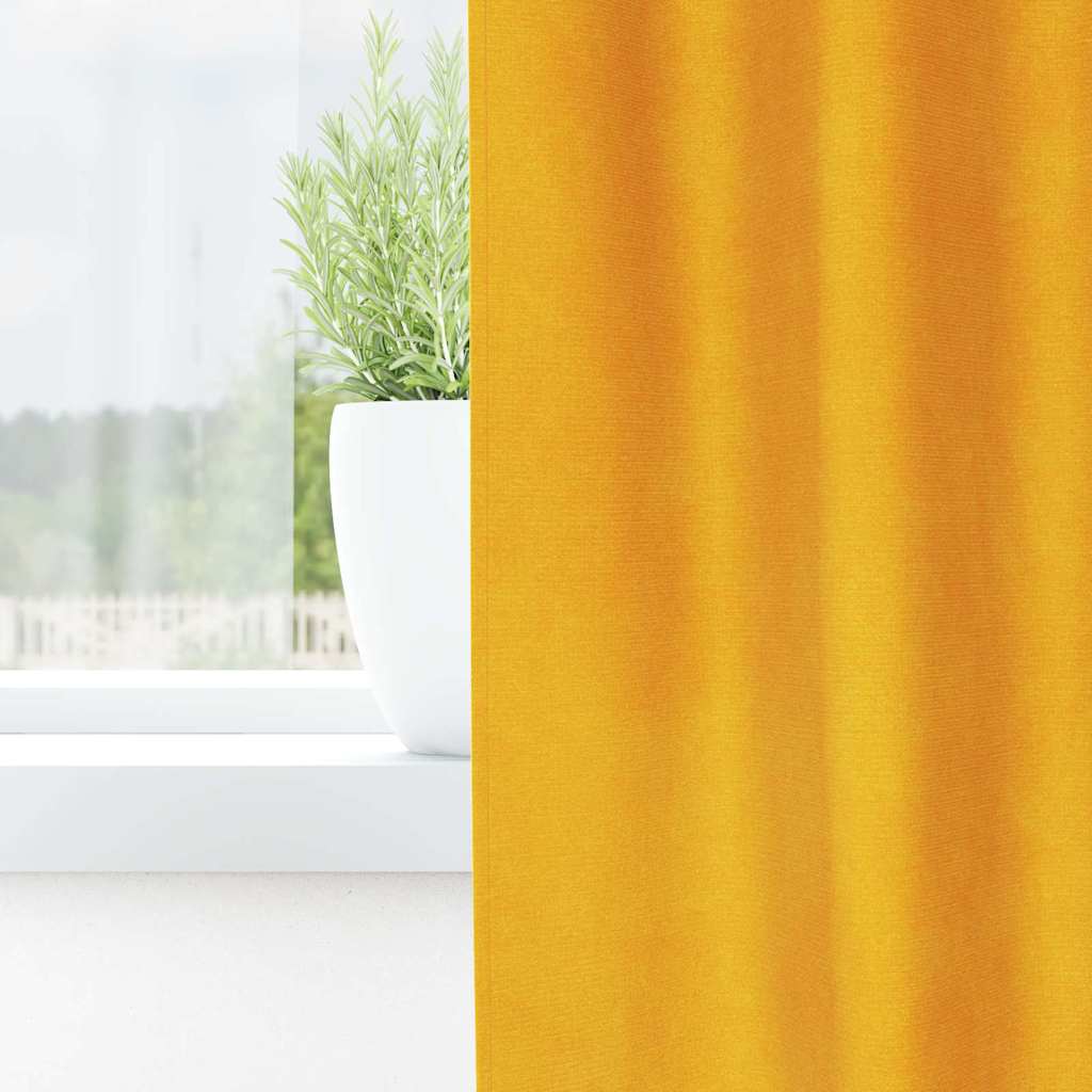 Vidaxl verduisterende gordijnen 2 pcs mosterdgeel 140 x 260 cm fluweel