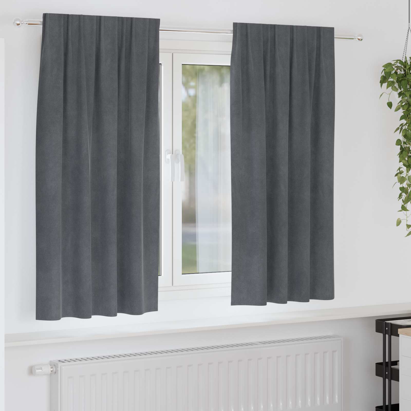 Vidaxl verduisterende gordijnen 2 pcs lichtgrijs 140 x 175 cm fluweel