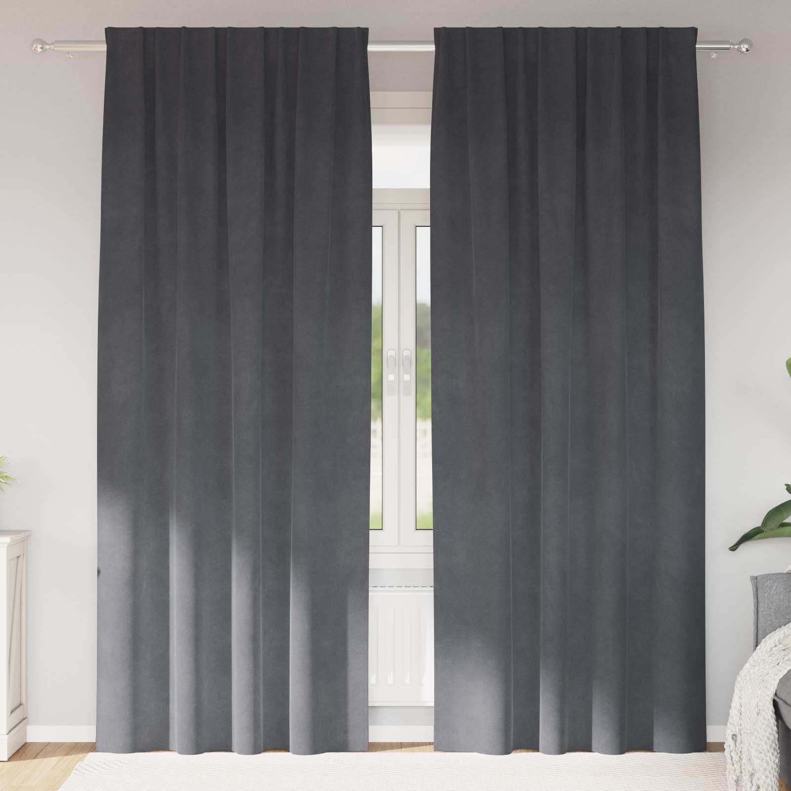 Vidaxl verduisterende gordijnen 2 pcs lichtgrijs 140 x 245 cm fluweel