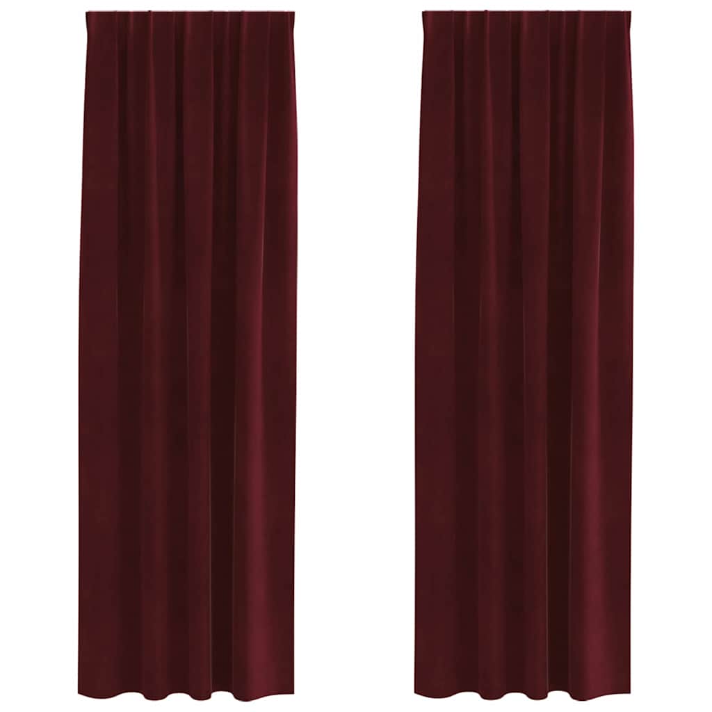 Vidaxl verduisterende gordijnen 2 pcs wijnrood 140 x 225 cm fluweel