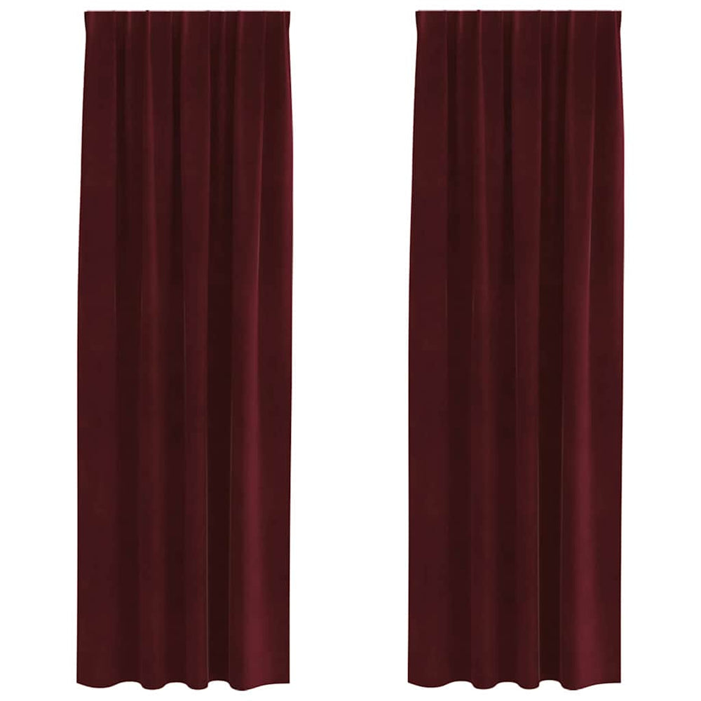 Vidaxl verduisterende gordijnen 2 pcs wijnrood 140 x 225 cm fluweel