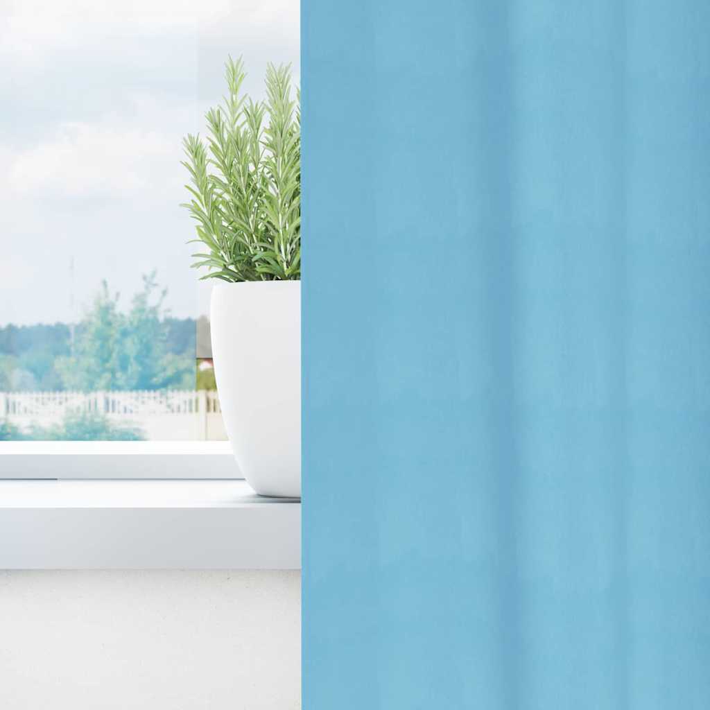 Vidaxl zwart-out gordijnen met ringen 2 pcs lichtblauw 140 x 140 cm