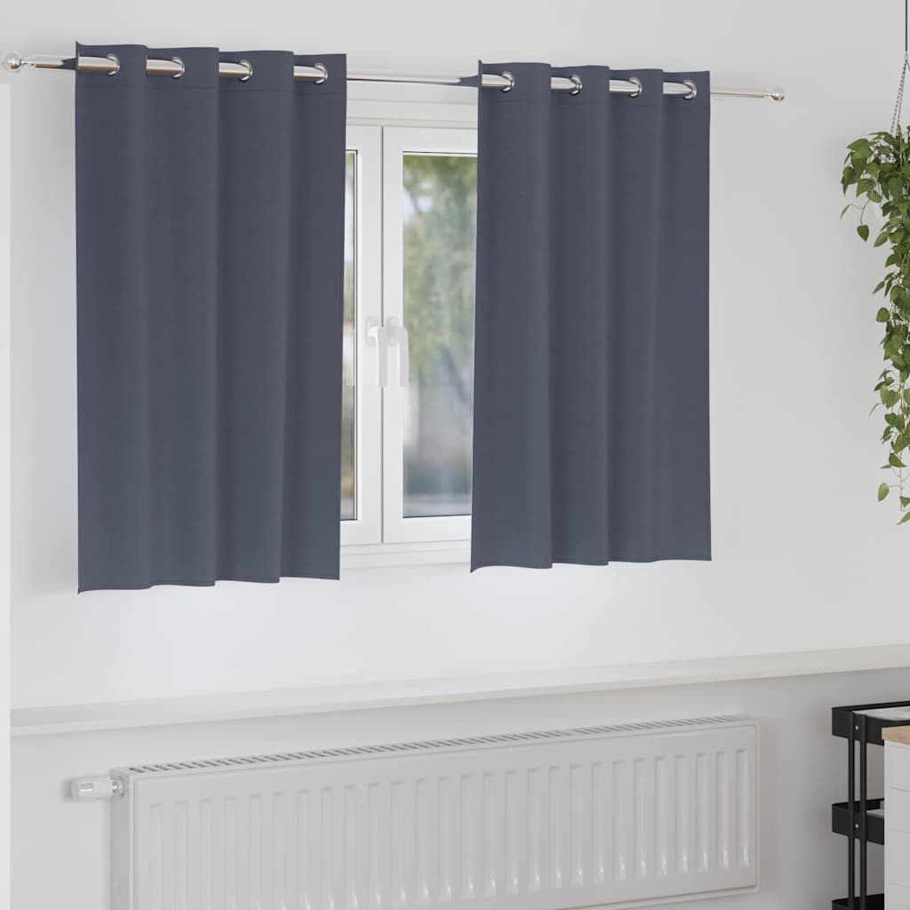 Vidaxl zwart-out gordijnen met ringen 2 pcs antraciet 140 x 140 cm