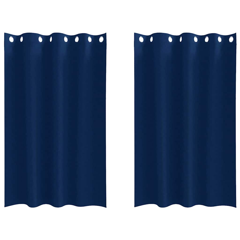 Vidaxl zwart-out gordijnen met ringen 2 pcs donkerblauw 175 x 140 cm