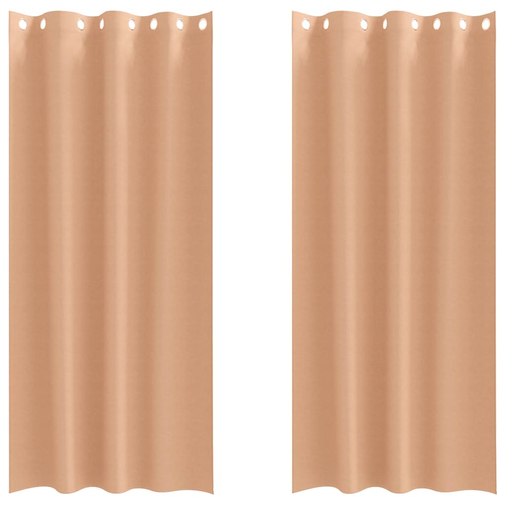 Vidaxl zwart-out gordijnen met ringen 2 pcs licht bruin 225 x 140 cm