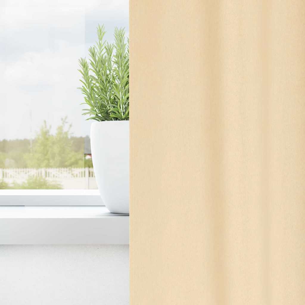 Vidaxl zwart-out gordijnen met ringen 2 pcs crème 140 x 140 cm