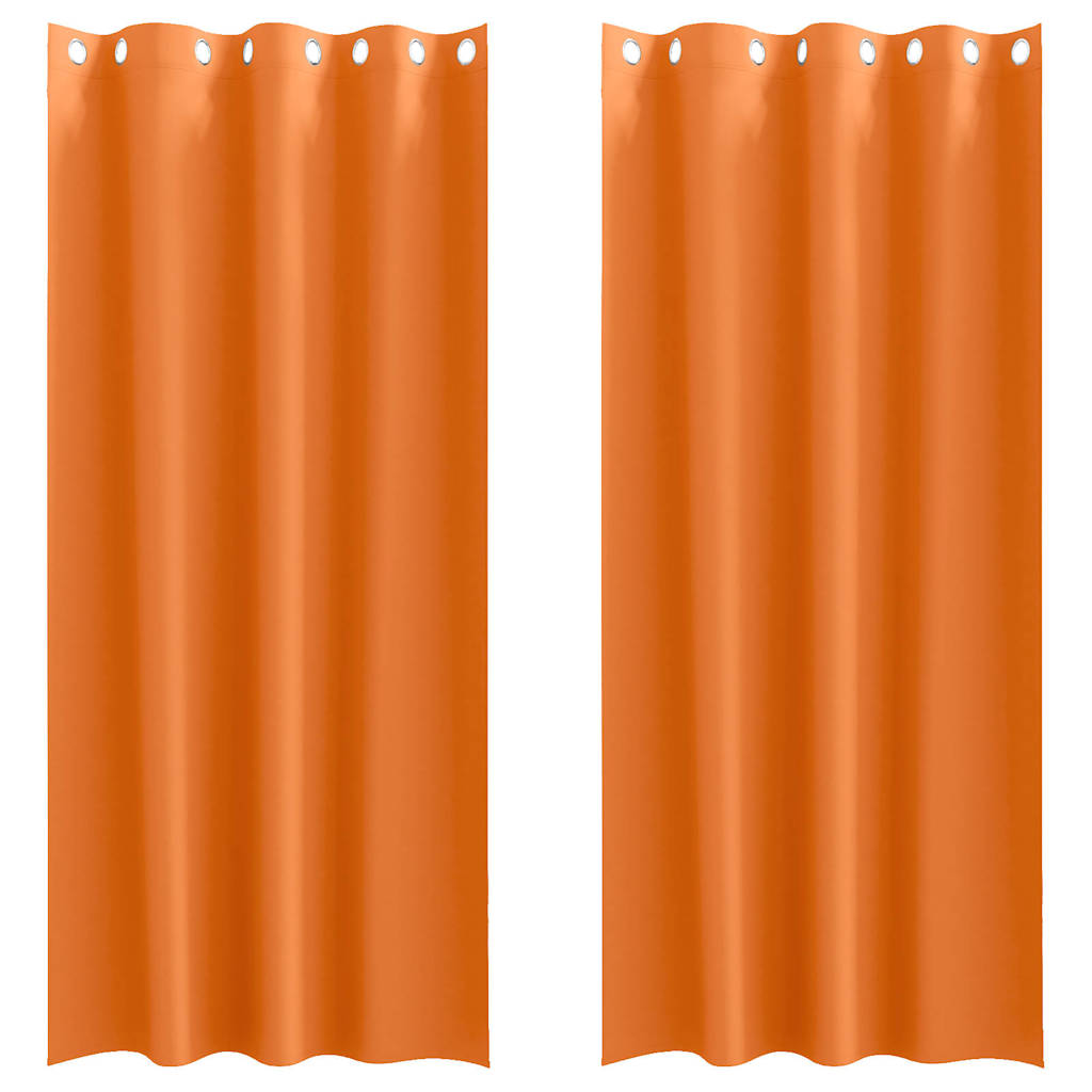 Vidaxl zwart-out gordijnen met ringen 2 pcs feloranje 245 x 140 cm
