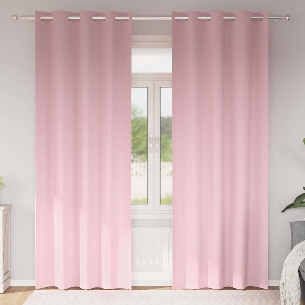 Vidaxl zwart-out gordijnen met ringen 2 pcs babyroze 225 x 140 cm