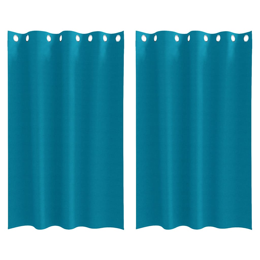 Vidaxl zwart-out gordijnen met ringen 2 pcs turquoise 175 x 140 cm