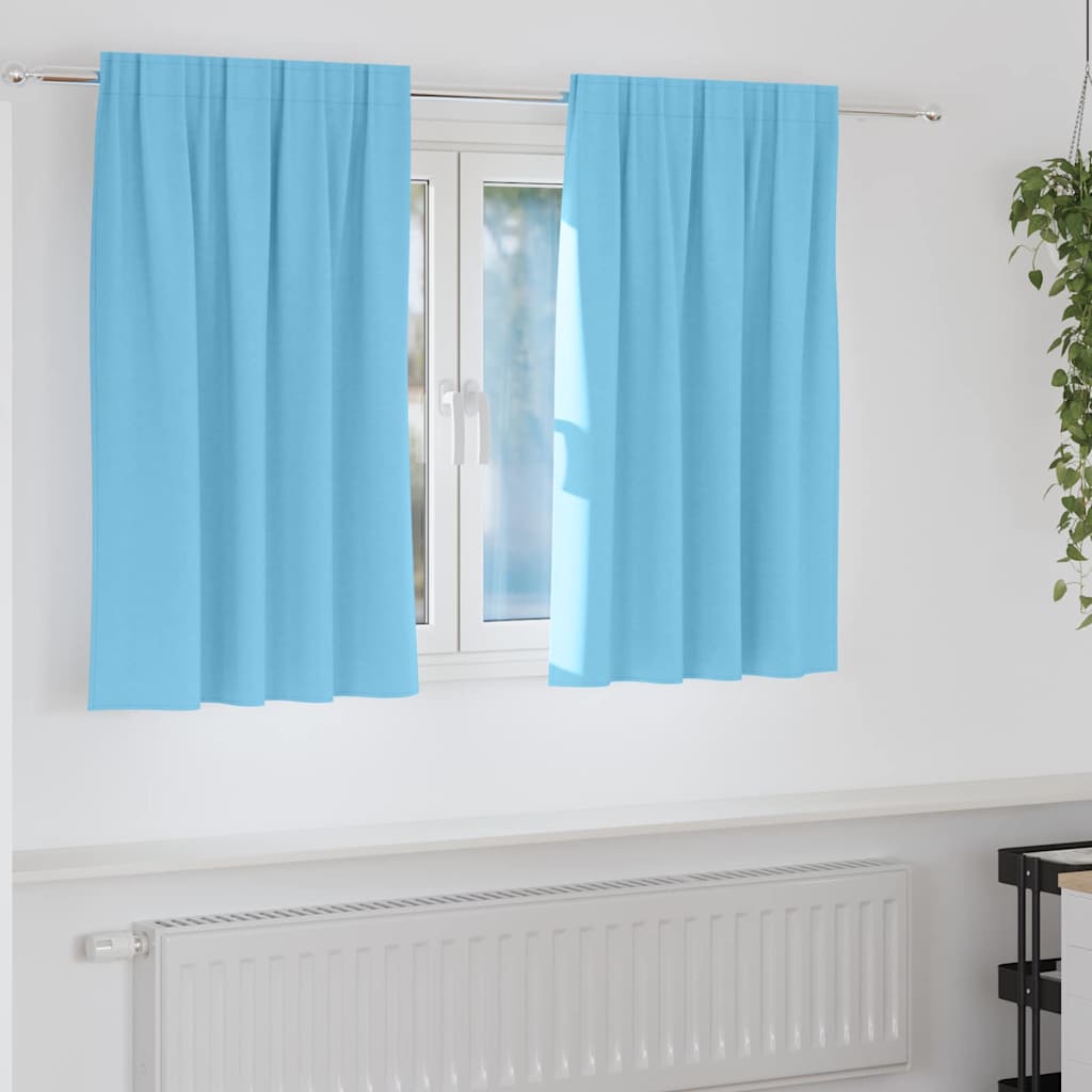Vidaxl zwart-out gordijnen met ringen 2 pcs lichtblauw 140 x 140 cm