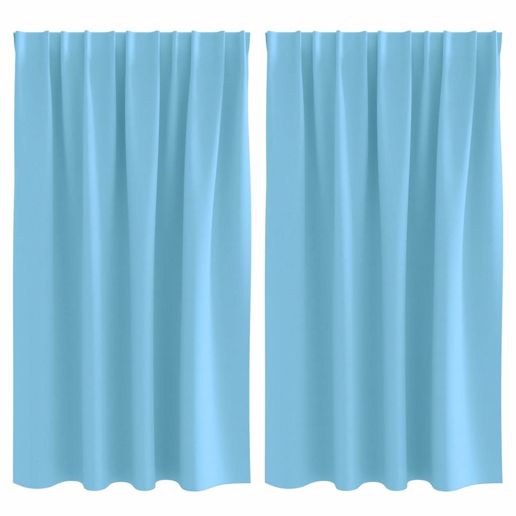 Vidaxl zwart-out gordijnen met ringen 2 pcs lichtblauw 140 x 140 cm
