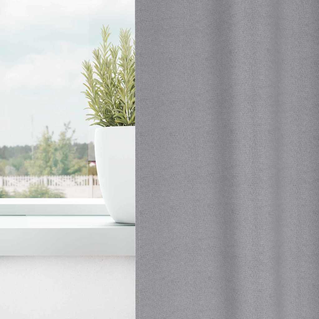 Vidaxl zwart-out gordijnen met ringen 2 pcs lichtgrijs 245 x 140 cm