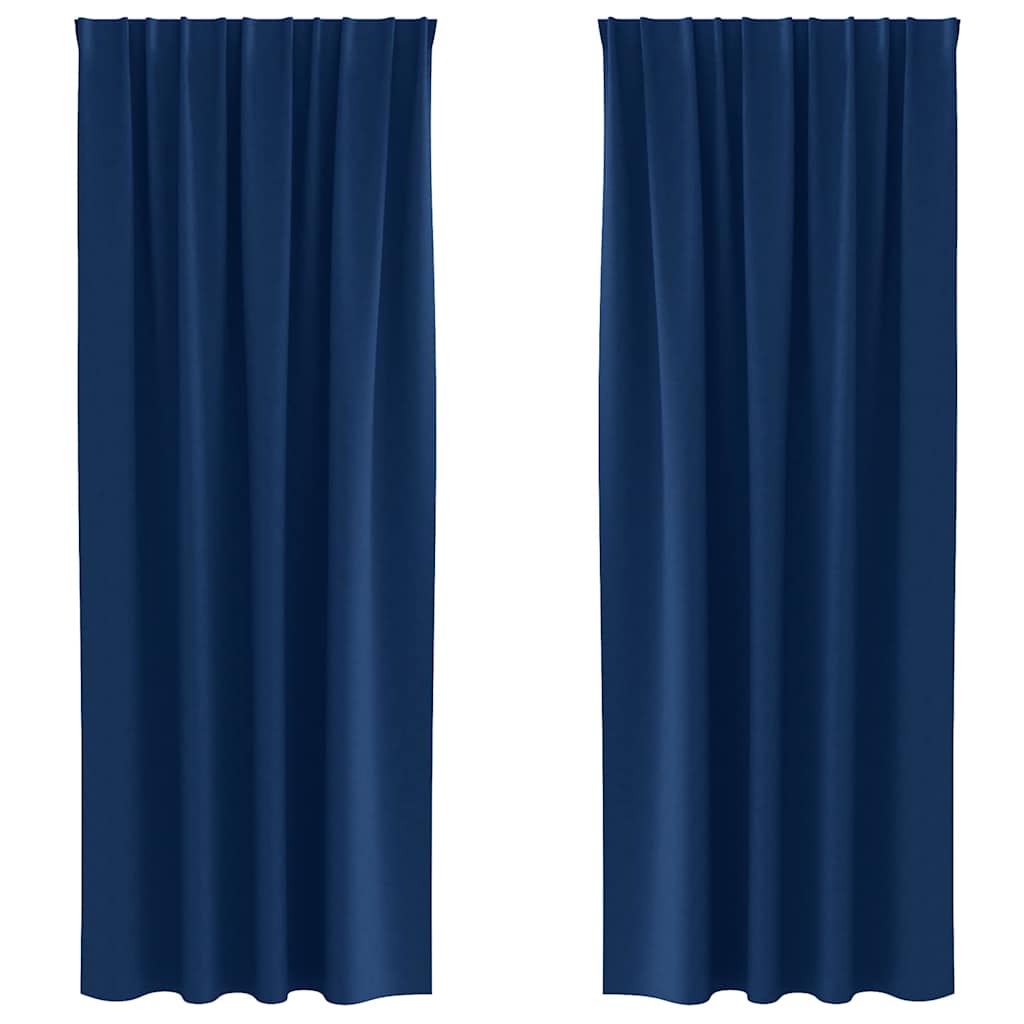 Vidaxl zwart-out gordijnen met ringen 2 pcs donkerblauw 245 x 140 cm
