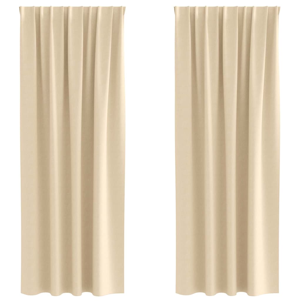 Vidaxl zwart-out gordijnen met ringen 2 pcs crème 225 x 140 cm