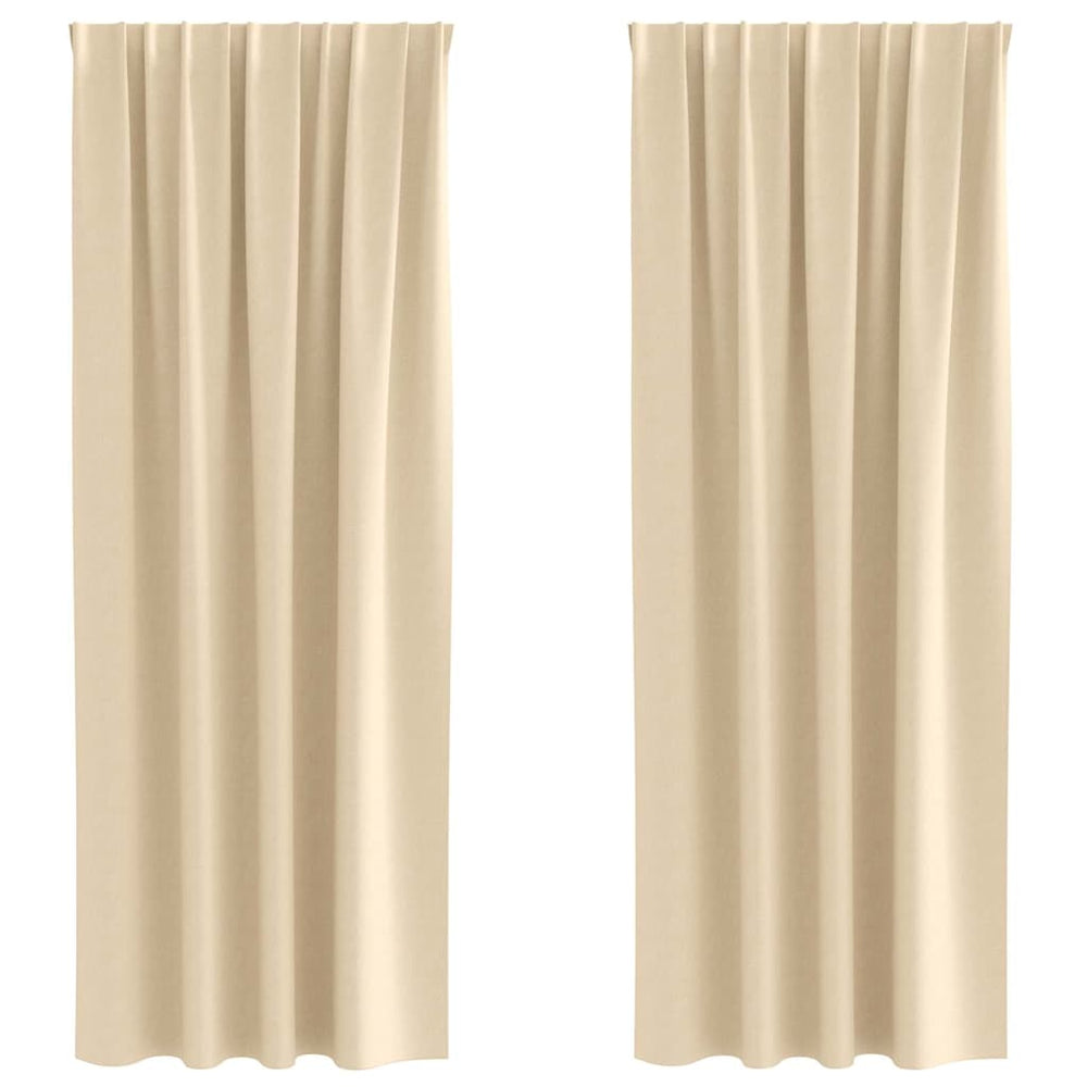 Vidaxl zwart-out gordijnen met ringen 2 pcs crème 225 x 140 cm