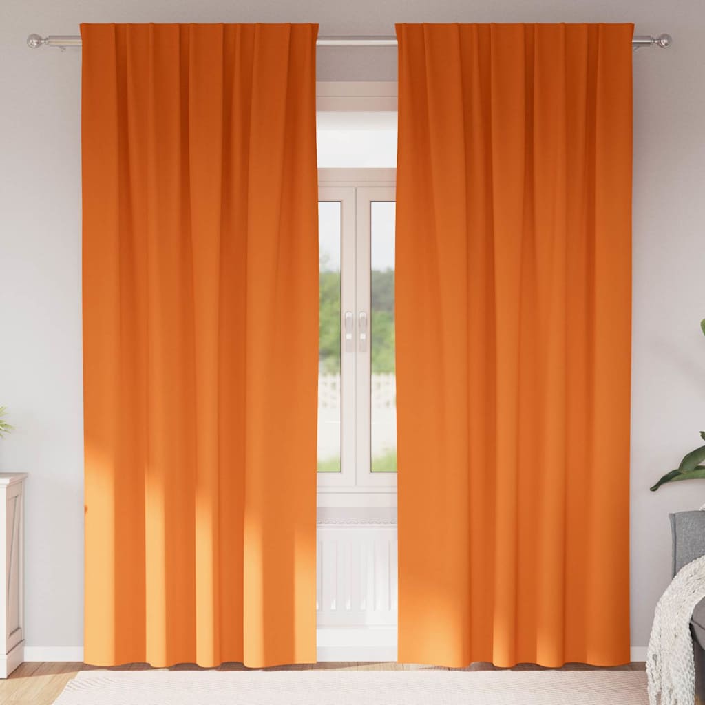 Vidaxl zwart-out gordijnen met ringen 2 pcs feloranje 225 x 140 cm